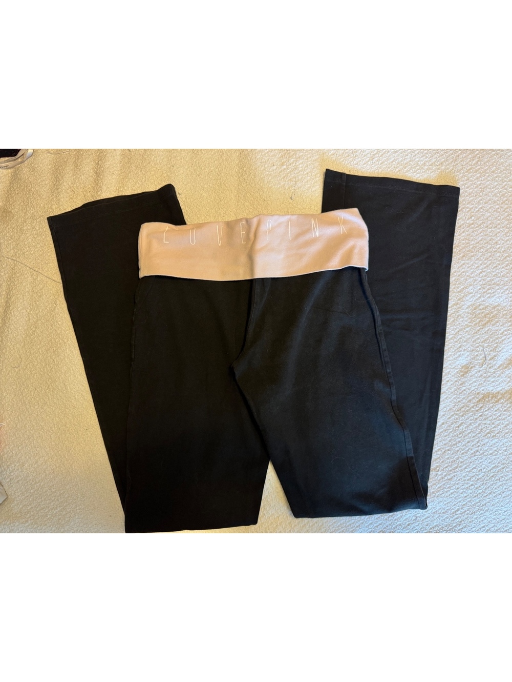 Victoria's Secret PINK Yoga Pants with Foldover Waistband, Size M - Picture 2 of 4